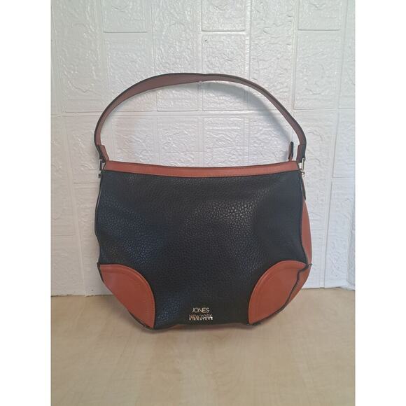 Jones New York Signature Ruby Black Brown Two Tone Shoulder Bag - Picture 1 of 10